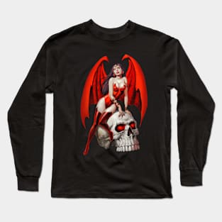 Succubus and Skull Long Sleeve T-Shirt